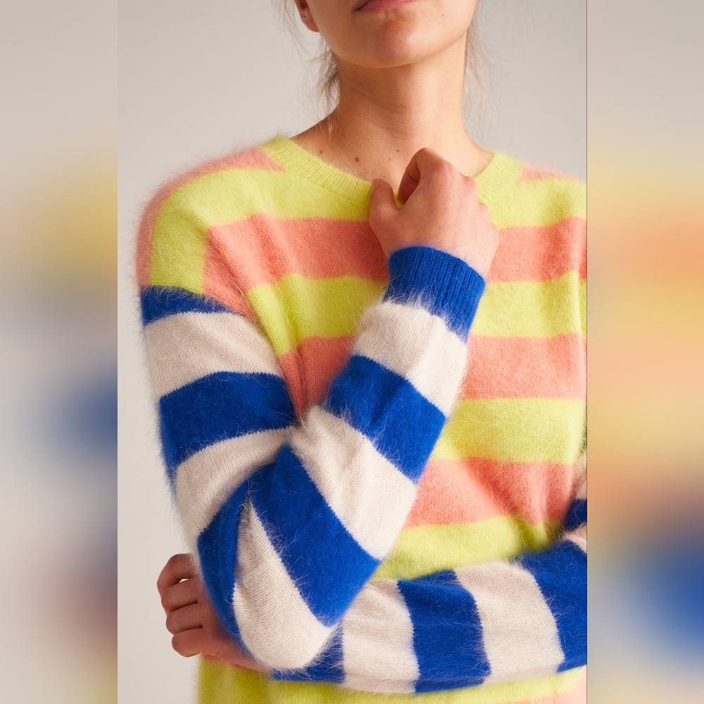 Bellerose Angora Blend Colorblock Stripped Sweater Sz 1
